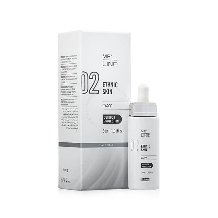 ME-LINE 02 DAY CREAM ETHNIC SKIN est une crème de jour pour le traitement des hyperpigmentations. Traitement Mélasma et Chloasma. Traitement à domicile. Peaux éthniques. Tâches de viellesse et tâches brunes.