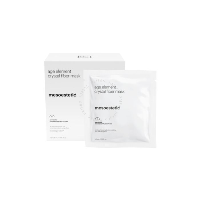 Mesoestetic Age Element Crystal Fiber Mask (1 x 10 Masks) - Masque visage composé de 3D Nano-fiber system™, apporte de la luminosité et hydrate la peau en profondeur.