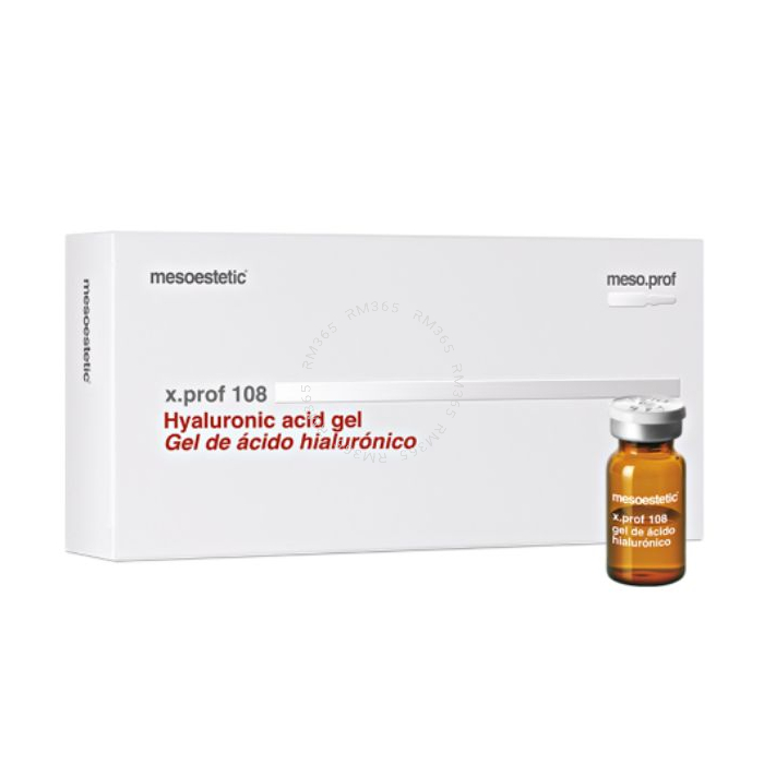 Mesoestetic X.prof 108 Hyaluronic Acid Gel (5 x 5ml) - Solution à l'effet hydratant et revitalisant. Apporte volume et élasticité à la peau, atténue les rides et améliore l'apparence d'autres signes du vieillissement, tels que la perte de volume ou le rel