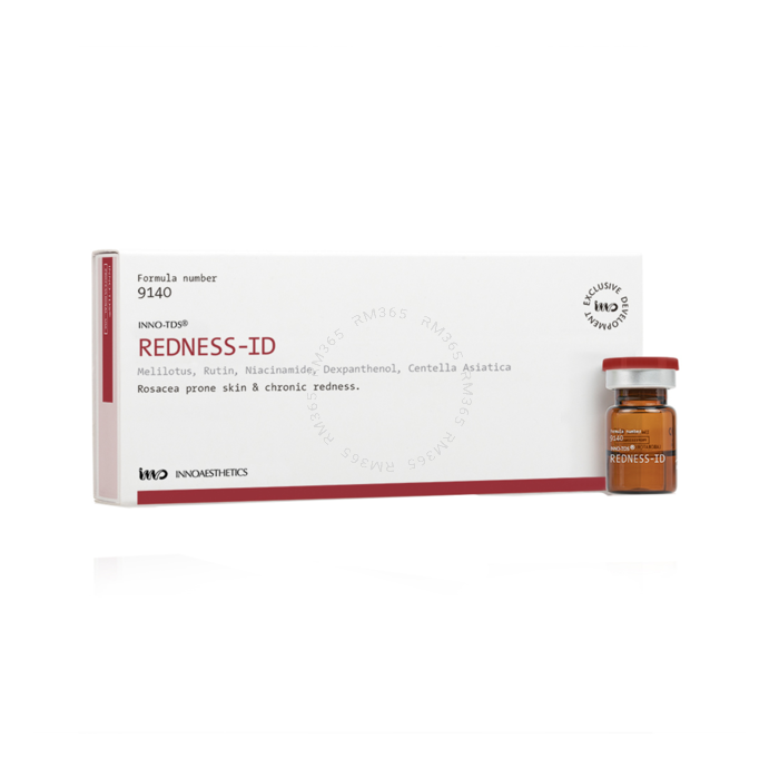 INNO-TDS Redness ID est une solution pour les peaux sujettes à la rosacée et à la couperose. Traitement des rougeurs du visage, de la rosacée et des peaux sujettes à la couperose.